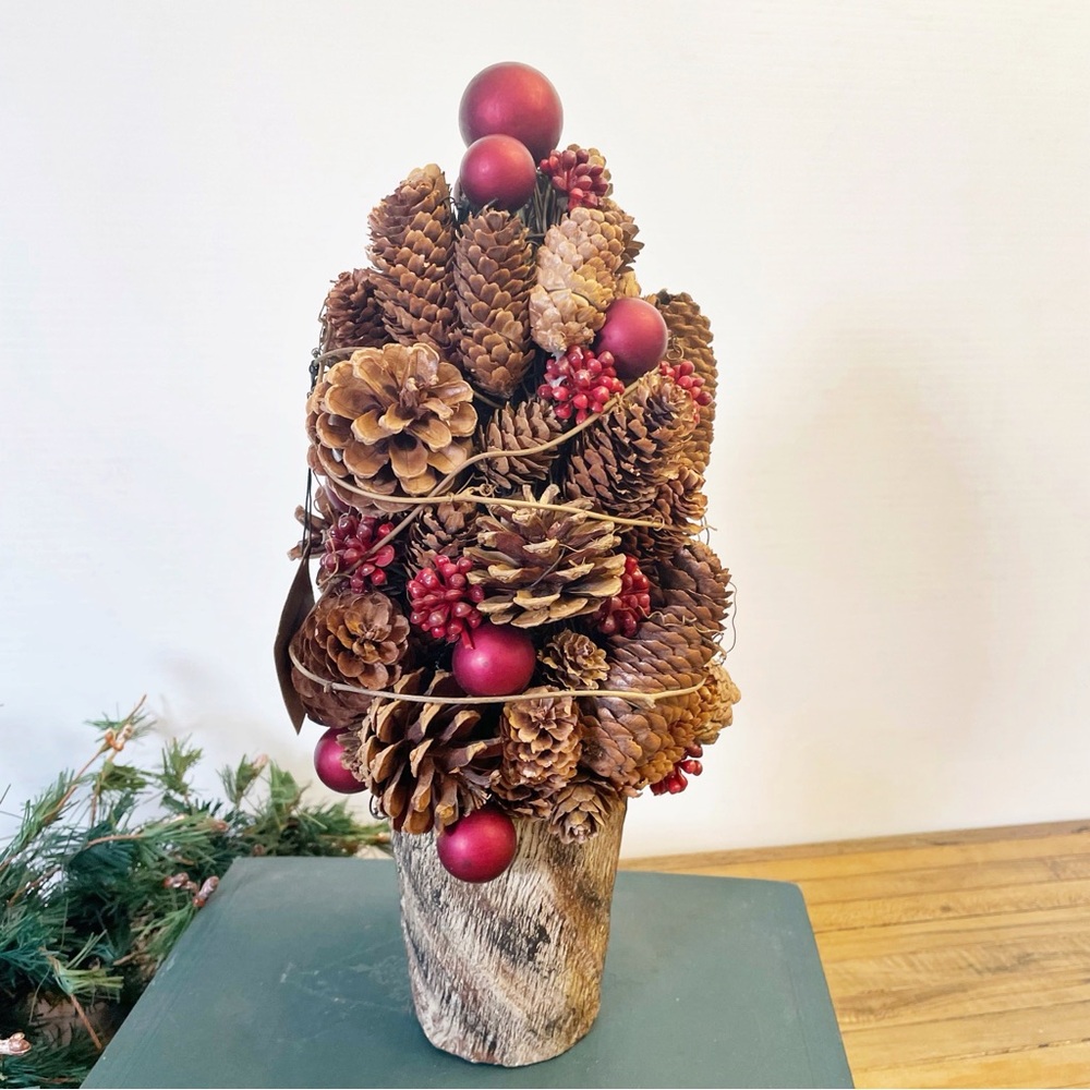 PIER 1 IMPORTS Pinecone Christmas Topiary NWT Festive Holiday Party Decor - Picture 4 of 11